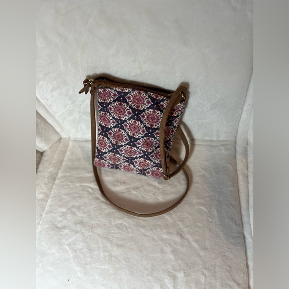 bag Crossbody Bag Womens Small Brown Blue Leather Bohemian 8x8 Purse Handbag - Picture 14 of 16